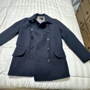 Men's JCrew Navy “dock” Peacoat - Size S